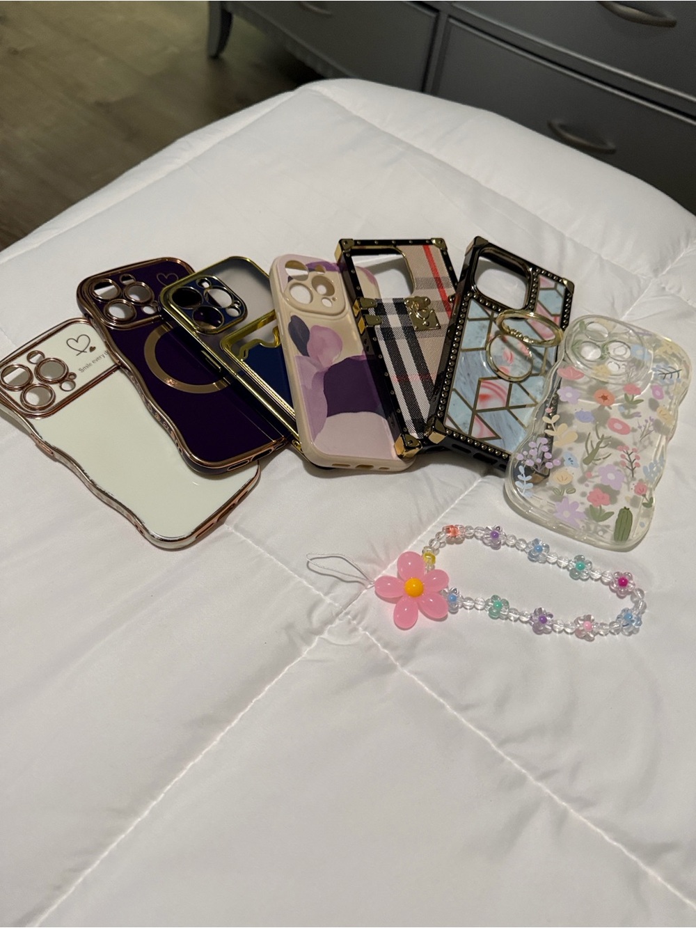 Set of 7 iPhone Cases – Pink, Purple,Floral,white for iPhone 13 PRO